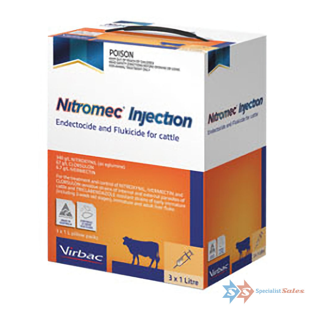 Nitromec Injection Endectocide and Flukicide For Cattle (Clorsulon, Ivermectin & Nitroxynil)