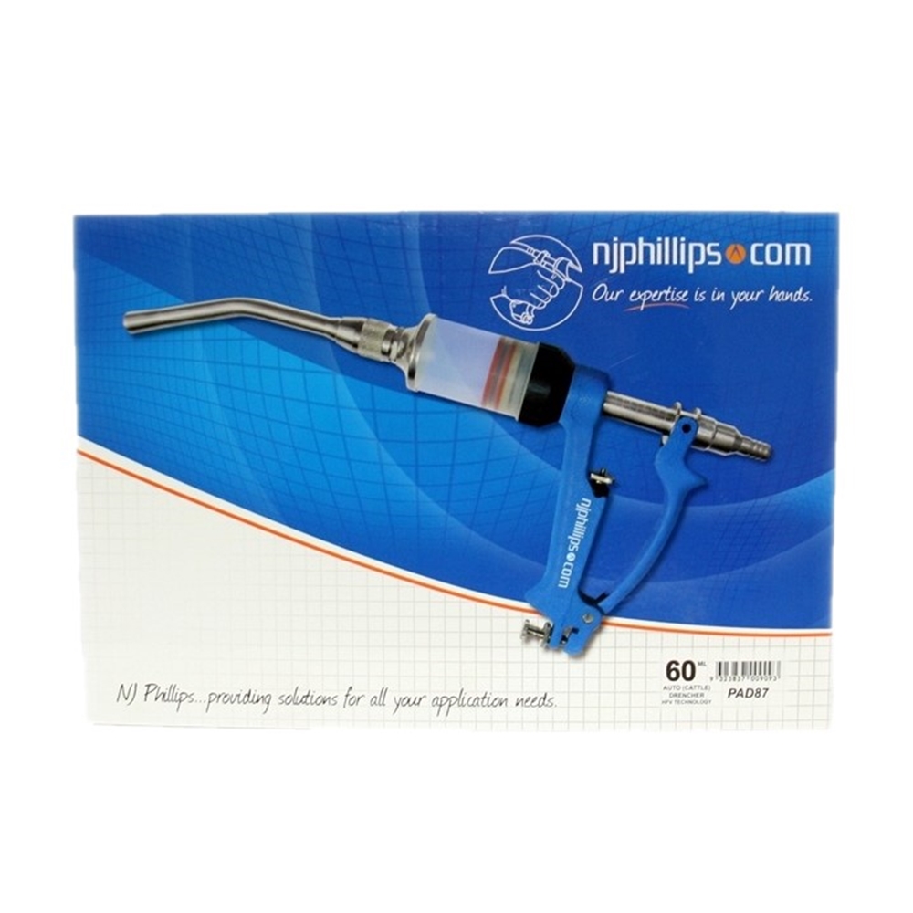 NJ Phillips 60mL Metal Oral Drench Applicator (PAD87)