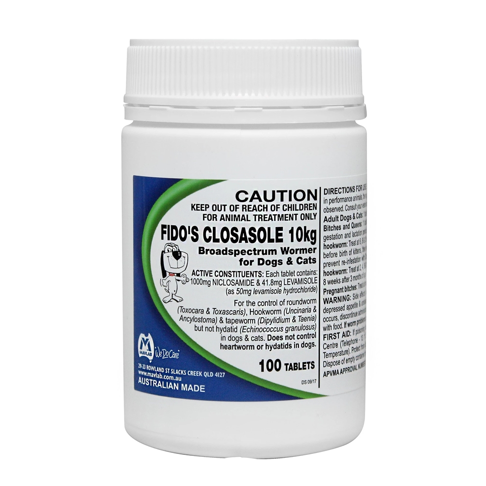 Closasole 10kg Broad Spectrum Wormer For Dogs & Cats