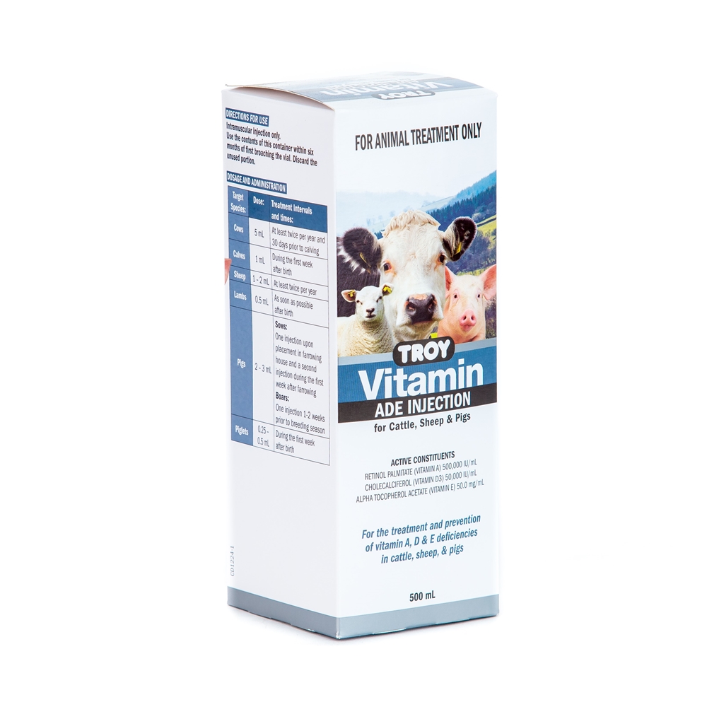 Troy Vitamin ADE Injection For Cattle, Sheep & Pigs