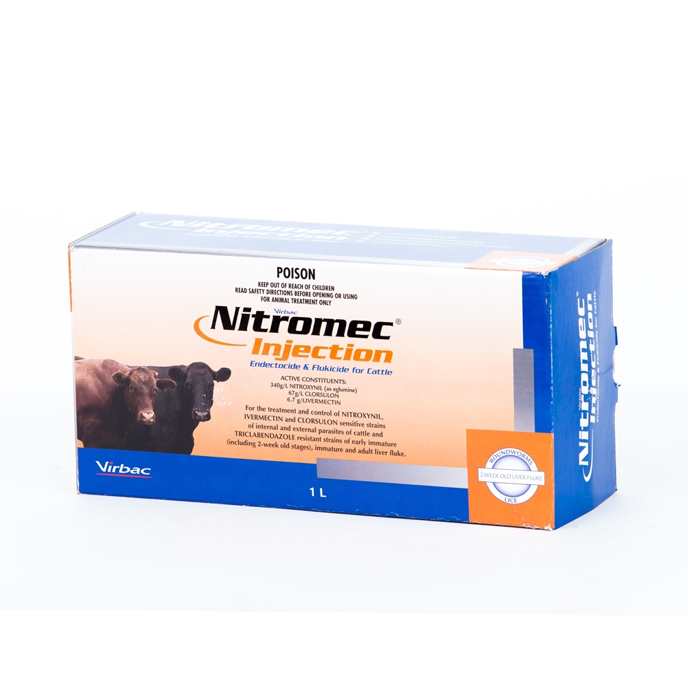 Nitromec Injection Endectocide and Flukicide For Cattle (Clorsulon, Ivermectin & Nitroxynil)