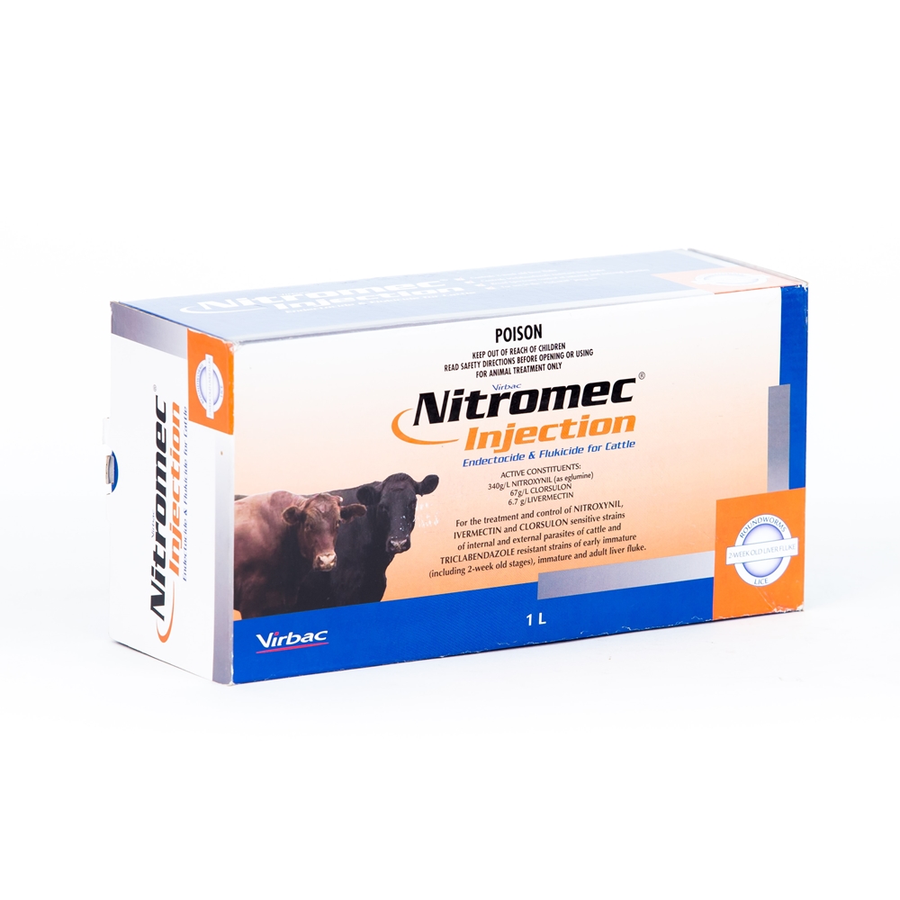 Nitromec Injection Endectocide and Flukicide For Cattle (Clorsulon, Ivermectin & Nitroxynil)