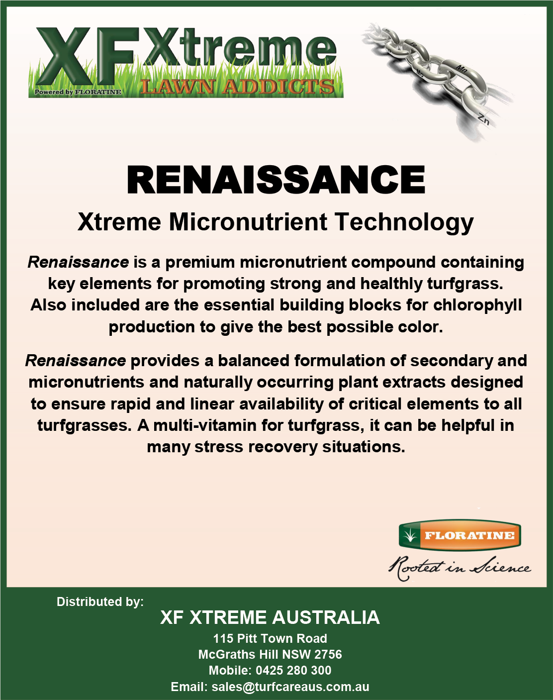 Renaissance Turf Biostimulant - Micronutrients Package.