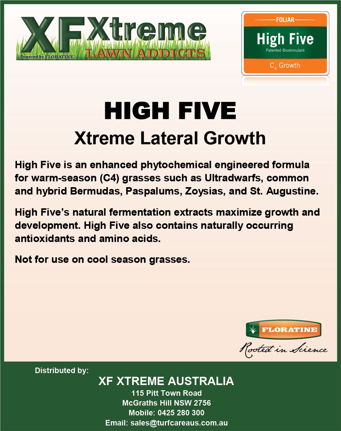 High Five Turf Biostimulant - Maximises Growth & Development