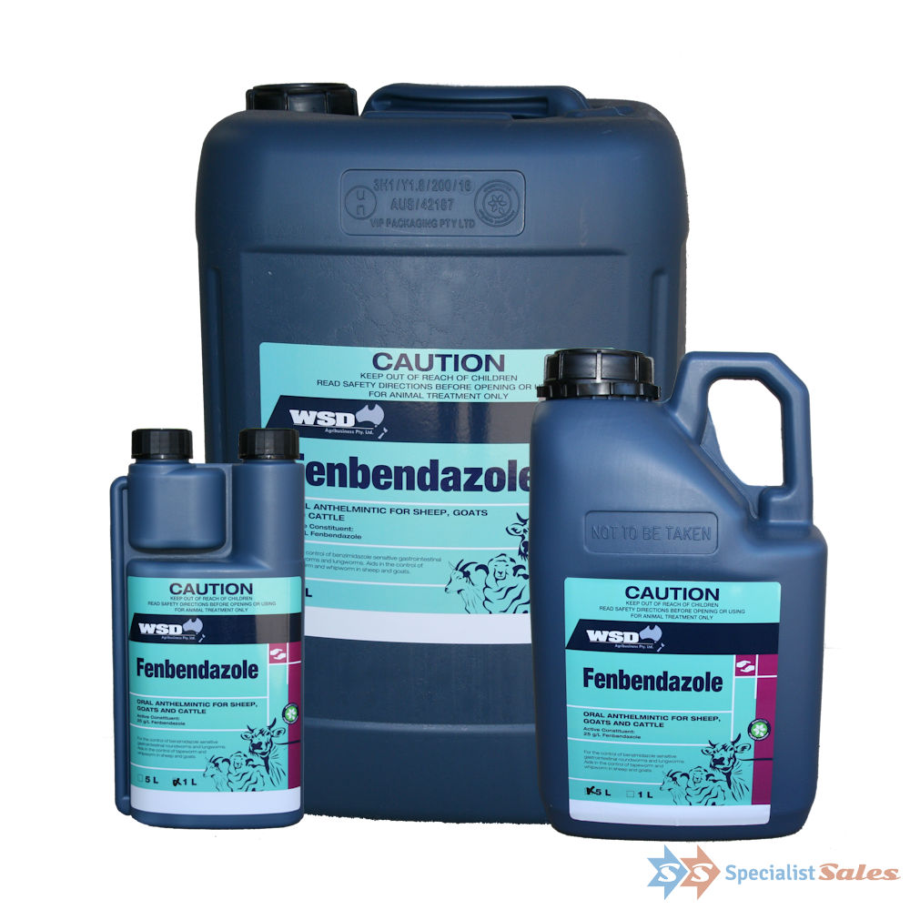 WSD Fenbendazole Oral Anthelmintic For Sheep Goats And Cattle 1-Litre, 5-Litre & 20-Litre