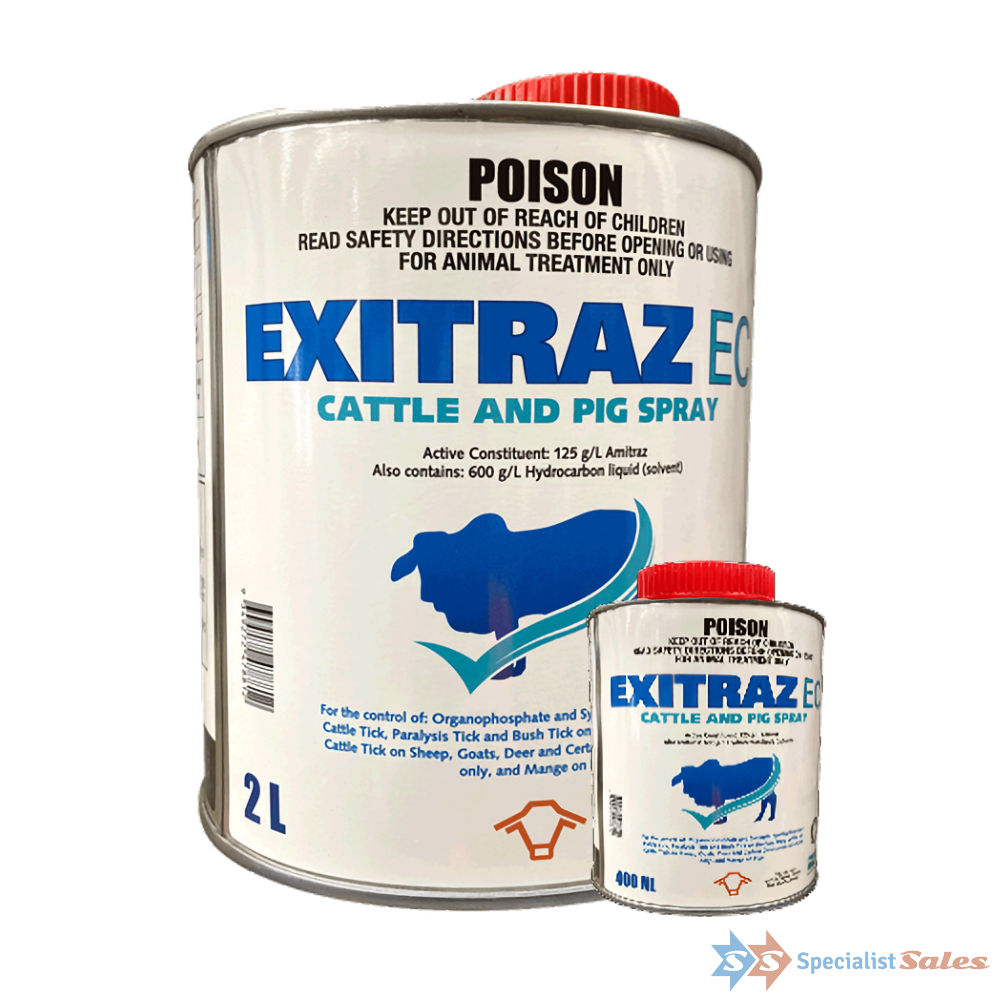 Exitraz EC Cattle And Pig Spray 400mL & 2-Litre