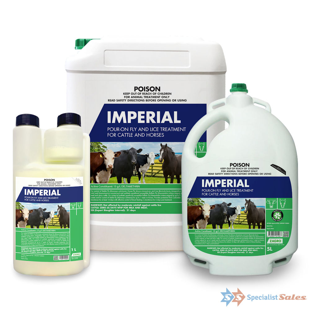 Imperial Pour-n Fly and Lice Treatment For Cattle And Horses 1-Litre, 5-Litre & 20-Litre