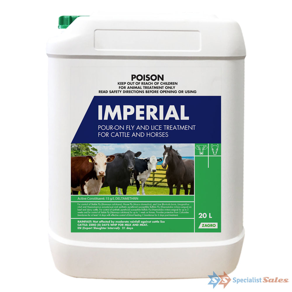 Imperial Pour-n Fly and Lice Treatment For Cattle And Horses 20-Litre