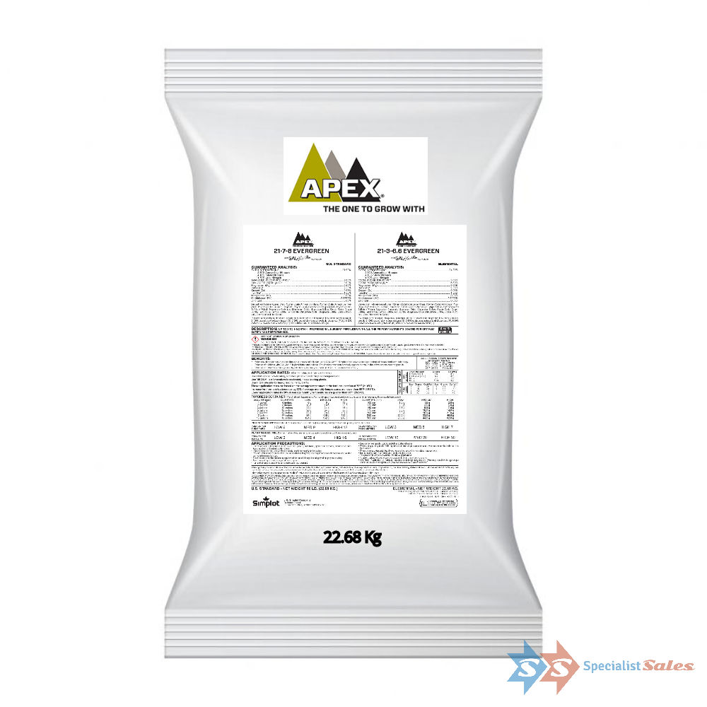 Apex Evergreen 21-3-6 Fertiliser (8-9 month) 22.68kg