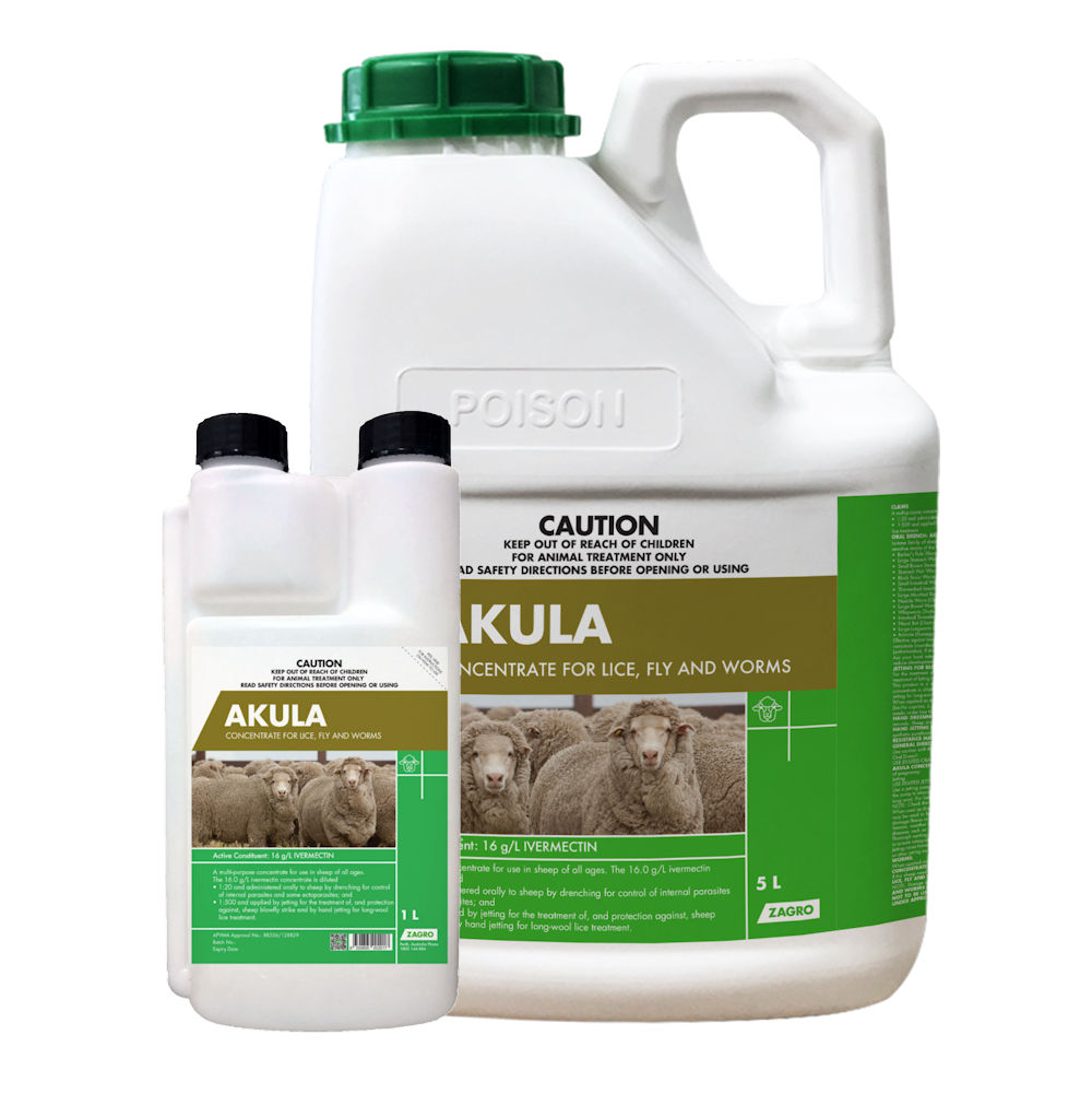 Akula Concentrate For Lice Fly & Worms 1-Litre & 5-Litre
