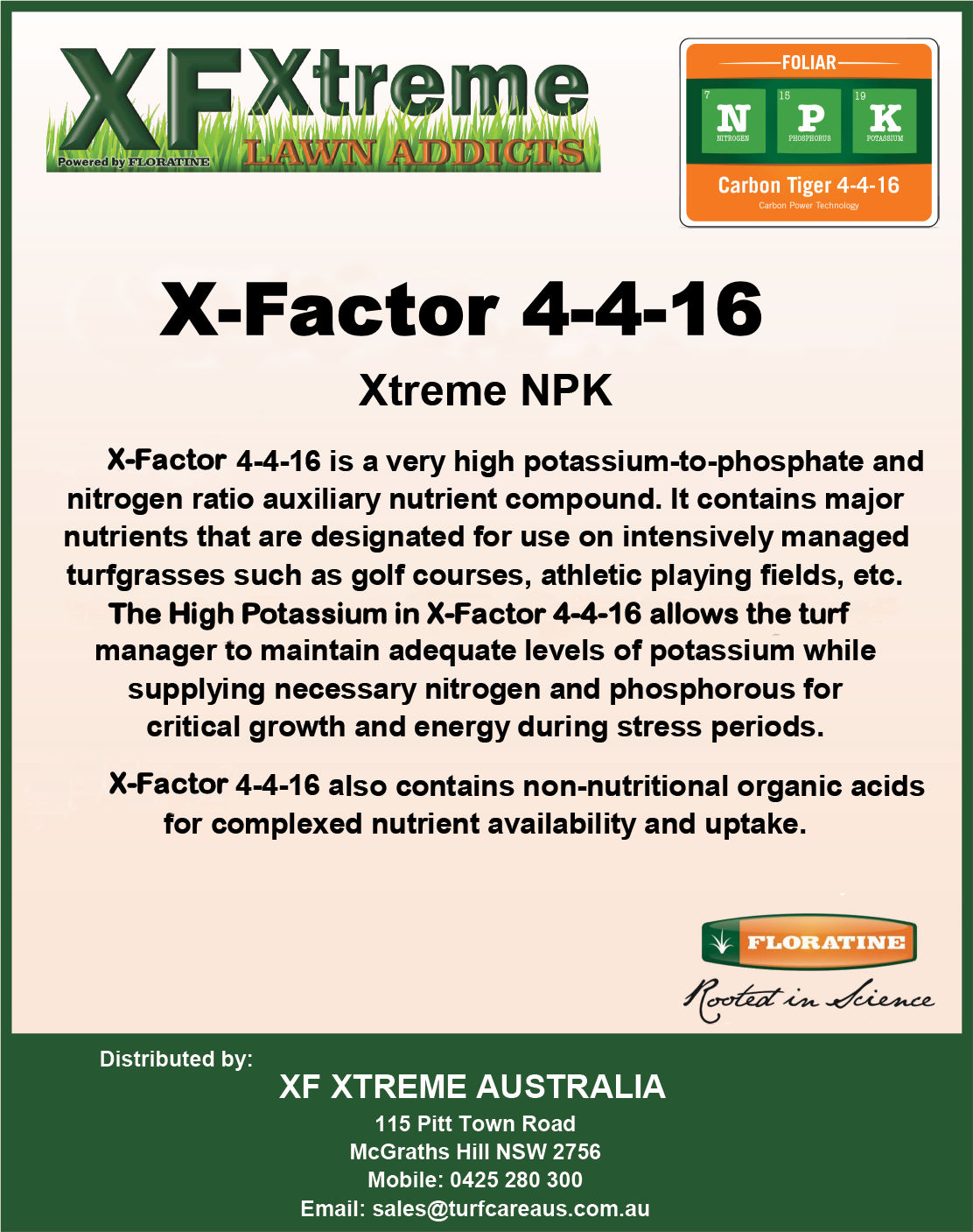 X-Factor (4-4-16) - NPK for Turf Growth & Hardiness